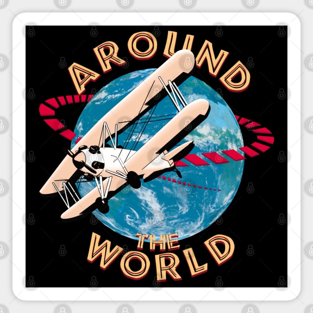 Flying Around the world Sticker by TMBTM